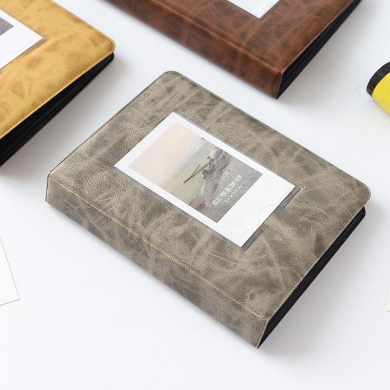 Retro 3 Inches 64 Pockets Photo Album Mini Instant Album Polaroid Photo Album Picture Case Storage  Family Scrapbook Albums Family Anniversary Gift For Couple Stevvex