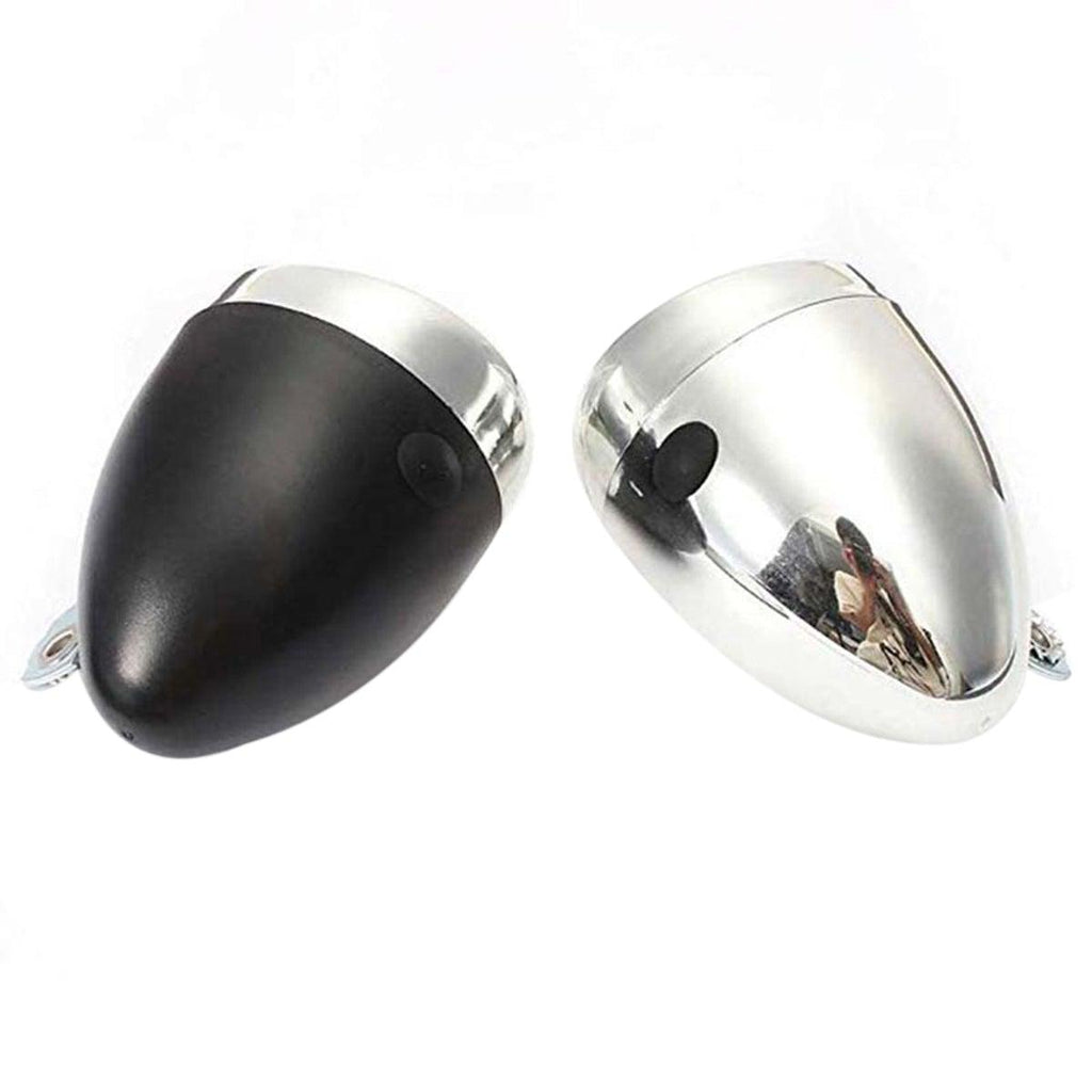 Retro Bicycle Retro Headlight Waterproof Perspective Strong Body Warning Safety Headlight Classical Cool Silver/Black Cycling Bicycle Headlight Retro Front Vintage Bike Light Night Riding Safety Head Lamp Stevvex