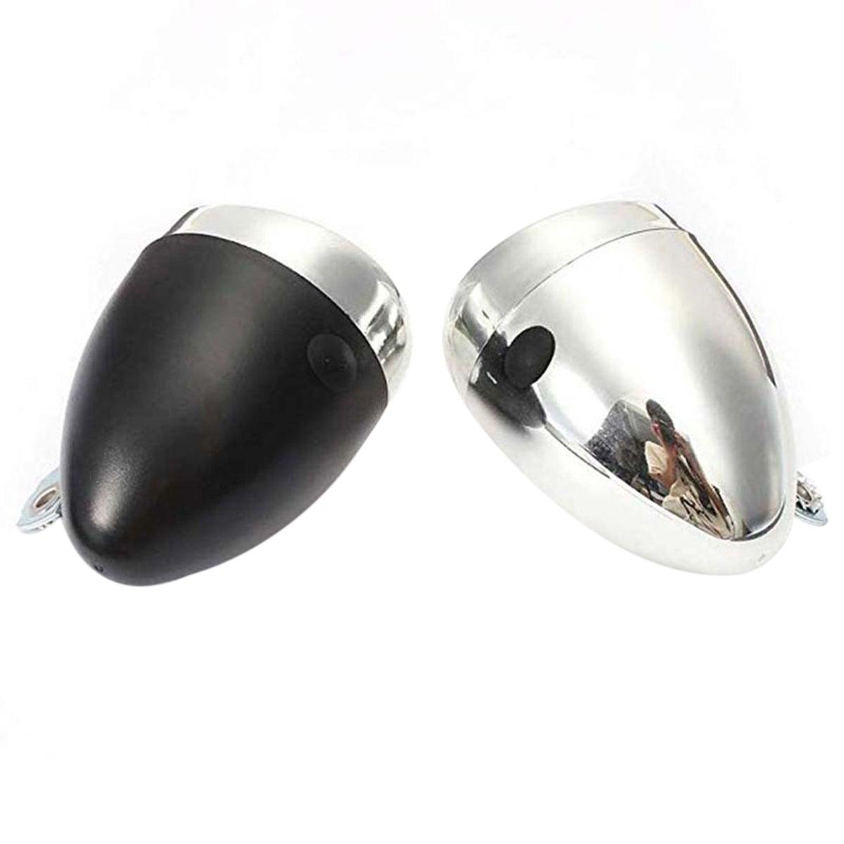 Retro Bicycle Retro Headlight Waterproof Perspective Strong Body Warning Safety Headlight Classical Cool Silver/Black Cycling Bicycle Headlight Retro Front Vintage Bike Light Night Riding Safety Head Lamp Stevvex