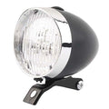 Retro Bicycle Retro Headlight Waterproof Perspective Strong Body Warning Safety Headlight Classical Cool Silver/Black Cycling Bicycle Headlight Retro Front Vintage Bike Light Night Riding Safety Head Lamp Stevvex