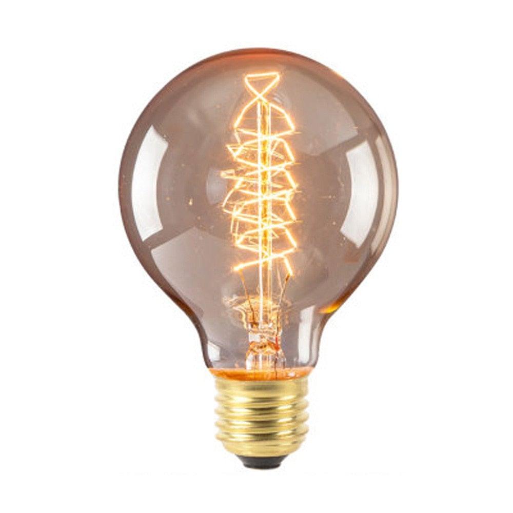 Retro Edison Bulb Retro Lamp Incandescent Retro Tungsten Bulb Round Globe Large Antique Light Golden Finish Design Warm Christmas Home Round Decorative Light Bulbs Stevvex