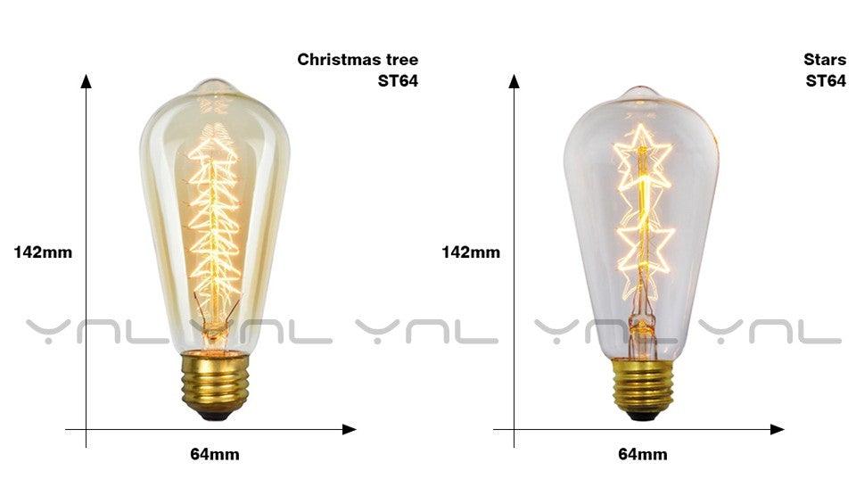 Retro Edison Bulb ST64 A19 T45 G80 G95 G125 Incandescent Light Bulb E27 220V 40W filament bulb lighting tubes Edison Stevvex