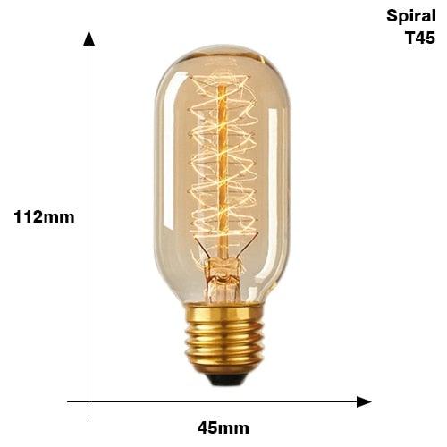 Retro Edison Bulb ST64 A19 T45 G80 G95 G125 Incandescent Light Bulb E27 220V 40W filament bulb lighting tubes Edison Stevvex