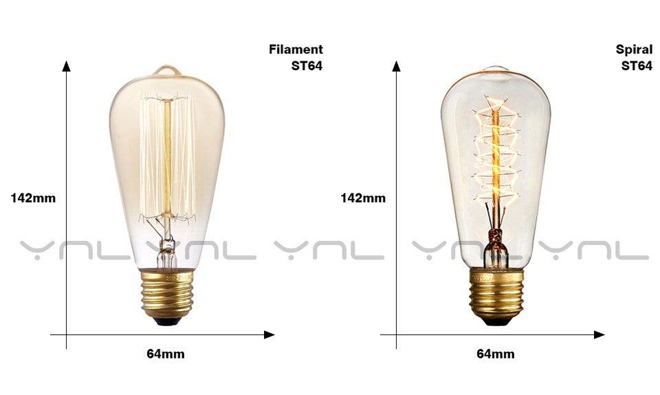 Retro Edison Bulb ST64 A19 T45 G80 G95 G125 Incandescent Light Bulb E27 220V 40W filament bulb lighting tubes Edison Stevvex