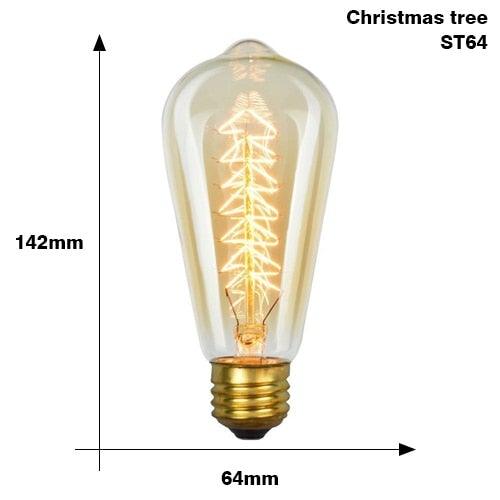 Retro Edison Bulb ST64 A19 T45 G80 G95 G125 Incandescent Light Bulb E27 220V 40W filament bulb lighting tubes Edison Stevvex