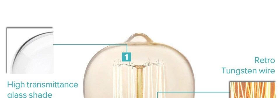Retro Edison Bulb ST64 A19 T45 G80 G95 G125 Incandescent Light Bulb E27 220V 40W filament bulb lighting tubes Edison Stevvex