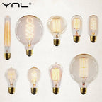 Retro Edison Bulb ST64 A19 T45 G80 G95 G125 Incandescent Light Bulb E27 220V 40W filament bulb lighting tubes Edison Stevvex