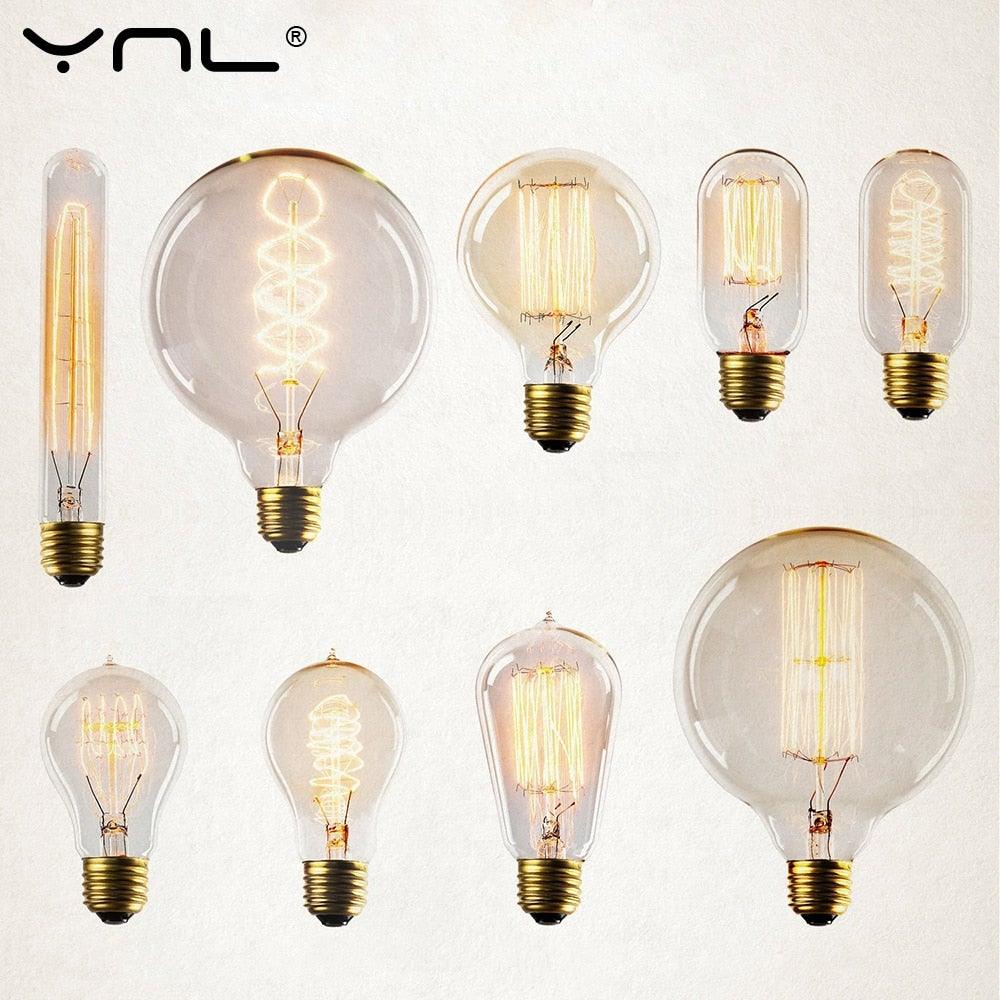 Retro Edison Bulb ST64 A19 T45 G80 G95 G125 Incandescent Light Bulb E27 220V 40W filament bulb lighting tubes Edison Stevvex