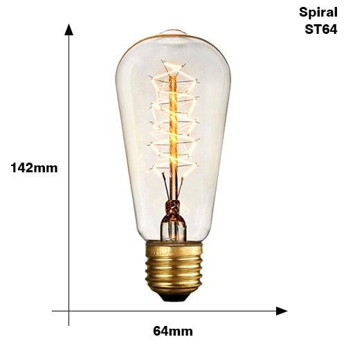 Retro Edison Bulb ST64 A19 T45 G80 G95 G125 Incandescent Light Bulb E27 220V 40W filament bulb lighting tubes Edison Stevvex