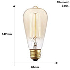 Retro Edison Bulb ST64 A19 T45 G80 G95 G125 Incandescent Light Bulb E27 220V 40W filament bulb lighting tubes Edison Stevvex