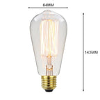 Retro Edison Light Bulb Filament Incandescent Ampoule Bulbs Antique Vintage Style Light Amber Warm Dimmable Vintage Edison Light Bulb For Table Lamp Restaurant Home Office Stevvex