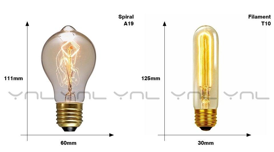 Retro Edison Light Bulb Vintage Edison Lamp Vintage Incandescent  Edison Light Bulbs Edison Filament Light Bulb Dimmable Warm White Different Shape Light Stevvex