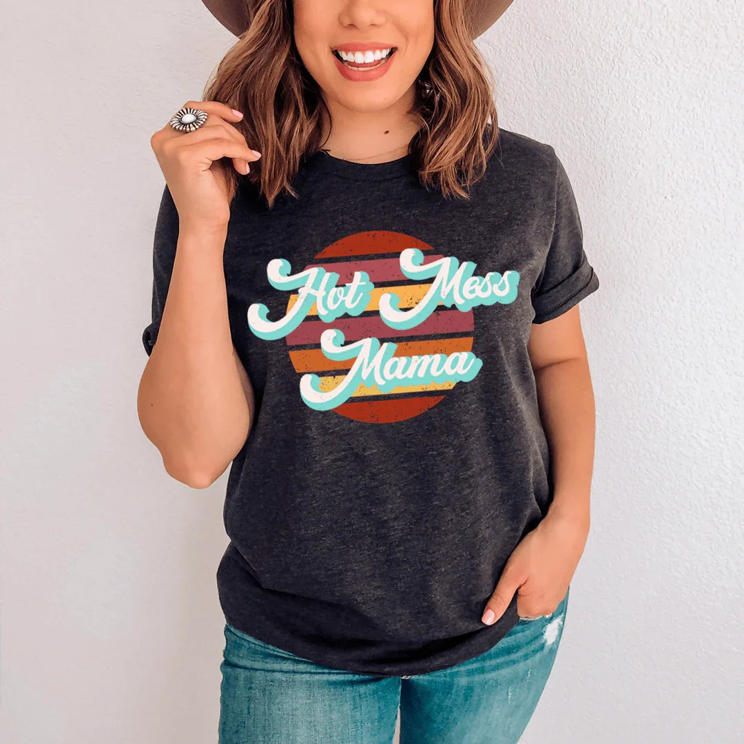 Retro Hot Mess Mama Tee - SJB-DIAMOND ELITES