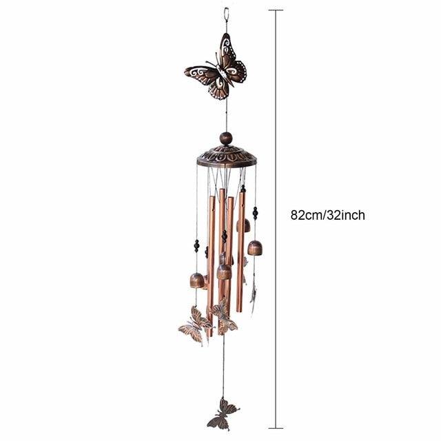 Retro Metal Romantic Wind Catcher Animal Wind Chime Iron Art Wind Bell Tubes Aluminum Tubes Hanging Art Wind Bell Gift Hanging Pendant Ornament For Home Xmas Mom Gifts Festival Balcony Garden Decoration Stevvex