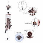 Retro Metal Romantic Wind Catcher Animal Wind Chime Iron Art Wind Bell Tubes Aluminum Tubes Hanging Art Wind Bell Gift Hanging Pendant Ornament For Home Xmas Mom Gifts Festival Balcony Garden Decoration Stevvex