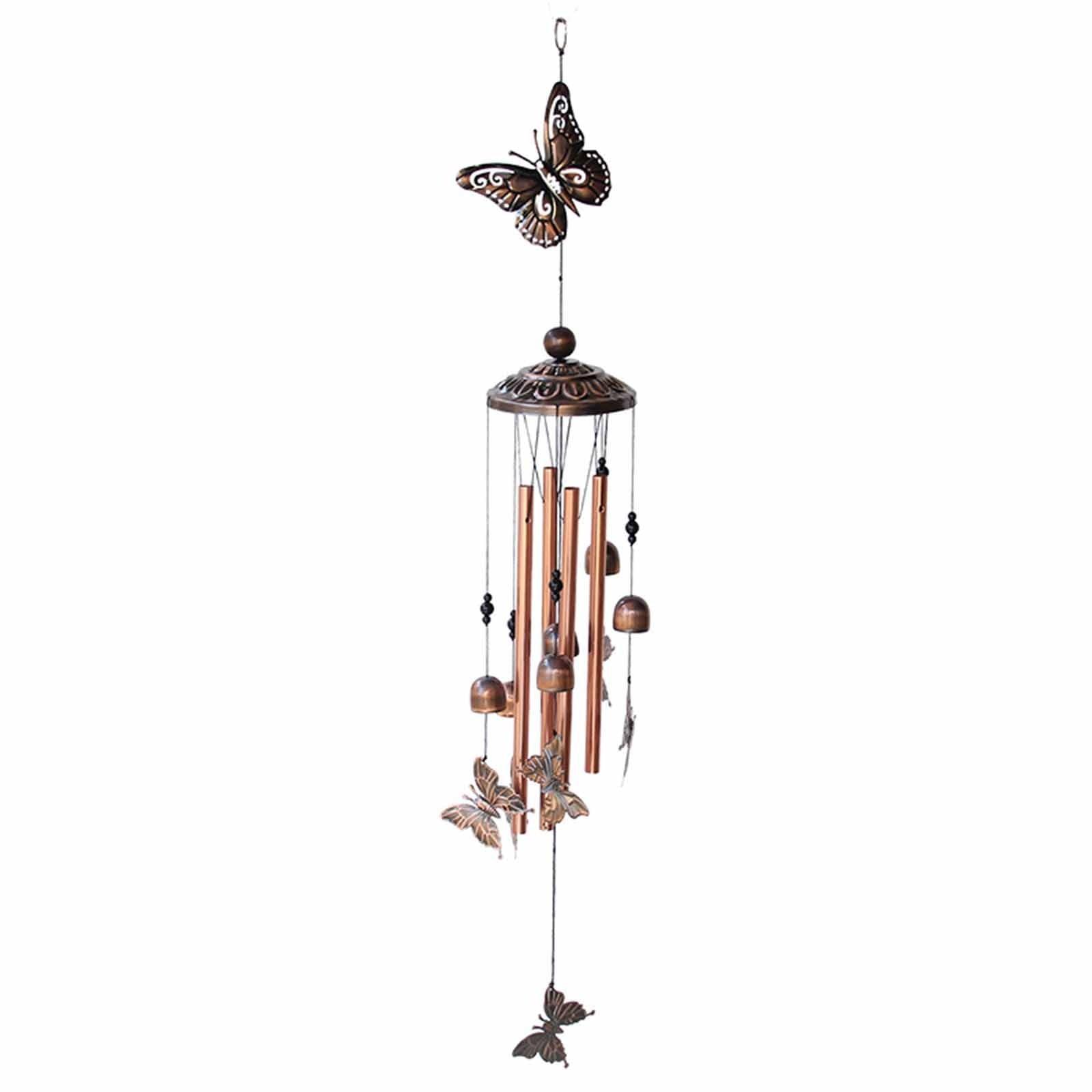 Retro Metal Romantic Wind Catcher Animal Wind Chime Iron Art Wind Bell Tubes Aluminum Tubes Hanging Art Wind Bell Gift Hanging Pendant Ornament For Home Xmas Mom Gifts Festival Balcony Garden Decoration Stevvex