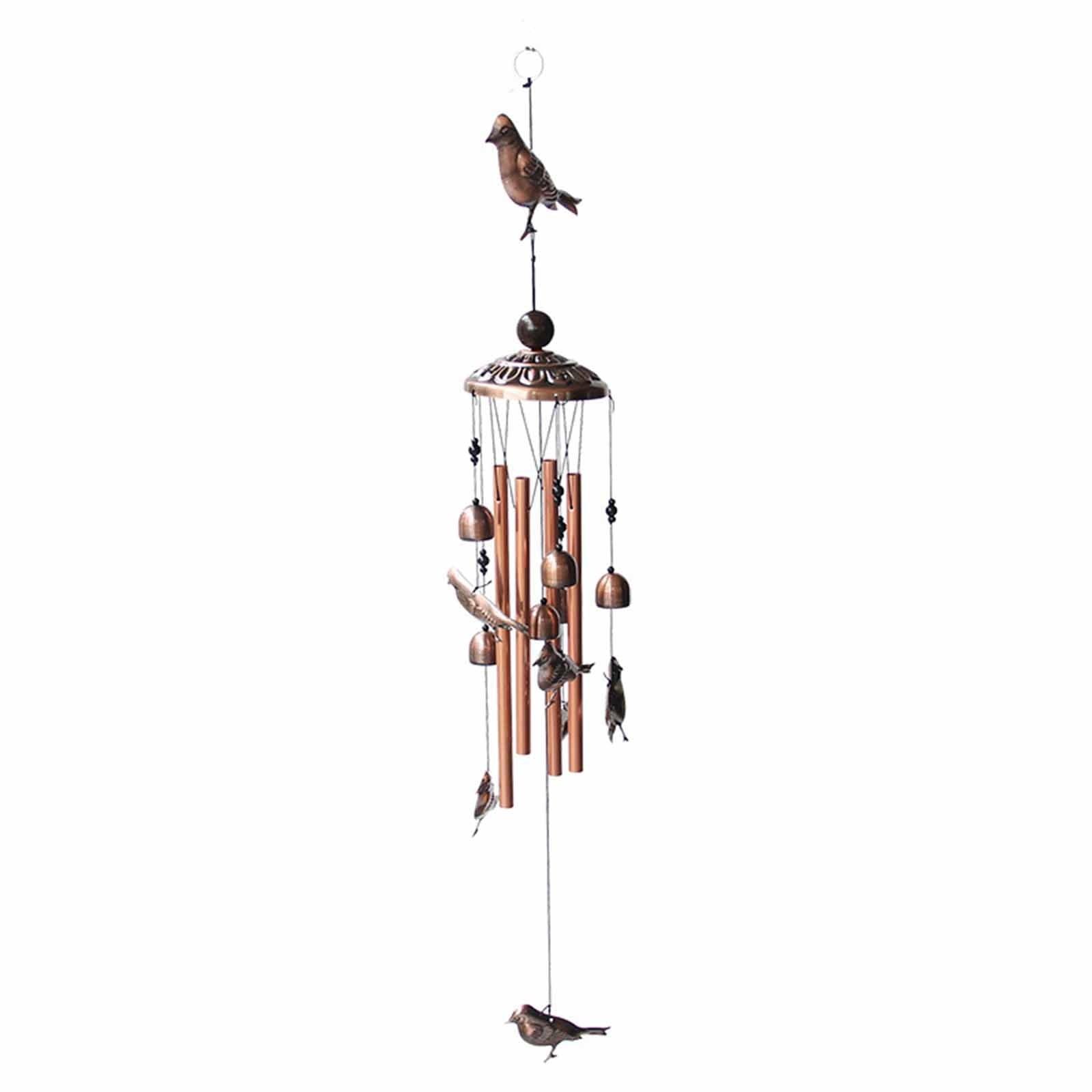 Retro Metal Romantic Wind Catcher Animal Wind Chime Iron Art Wind Bell Tubes Aluminum Tubes Hanging Art Wind Bell Gift Hanging Pendant Ornament For Home Xmas Mom Gifts Festival Balcony Garden Decoration Stevvex