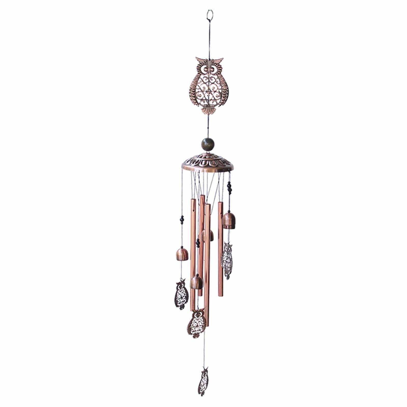 Retro Metal Romantic Wind Catcher Animal Wind Chime Iron Art Wind Bell Tubes Aluminum Tubes Hanging Art Wind Bell Gift Hanging Pendant Ornament For Home Xmas Mom Gifts Festival Balcony Garden Decoration Stevvex