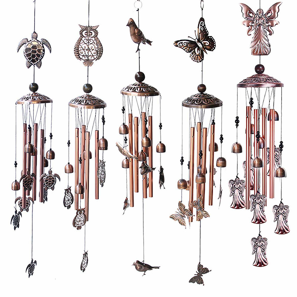 Retro Metal Romantic Wind Catcher Animal Wind Chime Iron Art Wind Bell Tubes Aluminum Tubes Hanging Art Wind Bell Gift Hanging Pendant Ornament For Home Xmas Mom Gifts Festival Balcony Garden Decoration Stevvex