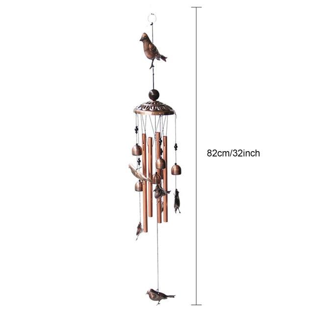 Retro Metal Romantic Wind Catcher Animal Wind Chime Iron Art Wind Bell Tubes Aluminum Tubes Hanging Art Wind Bell Gift Hanging Pendant Ornament For Home Xmas Mom Gifts Festival Balcony Garden Decoration Stevvex