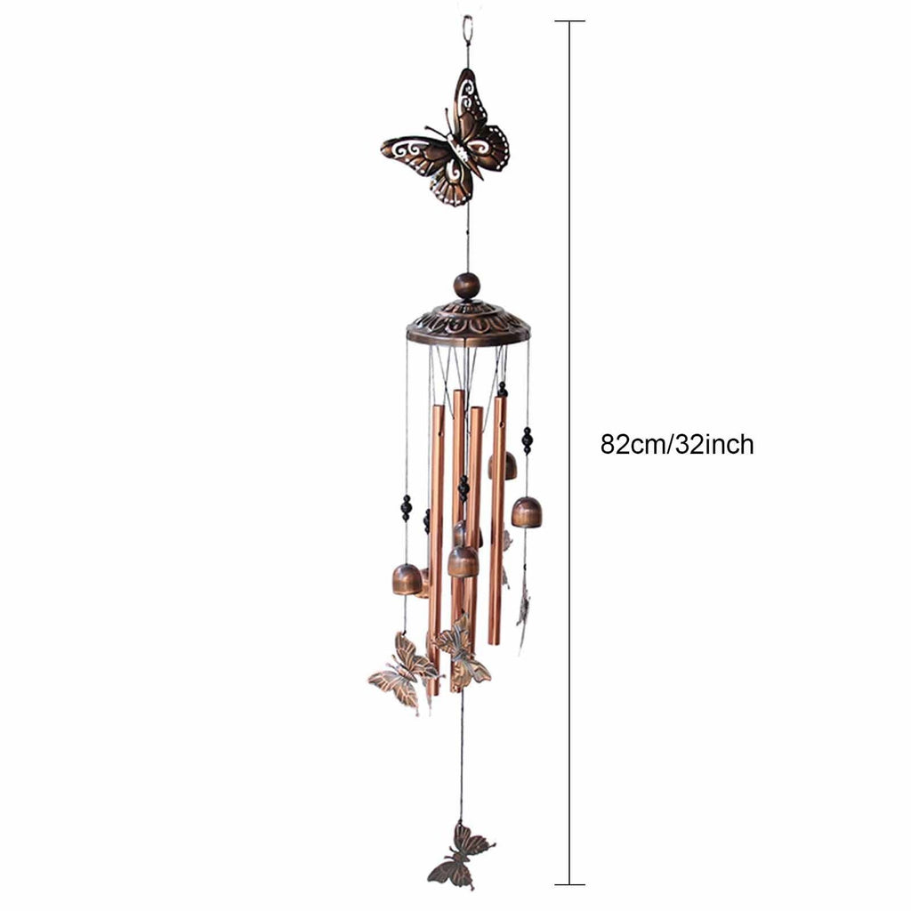 Retro Metal Romantic Wind Catcher Animal Wind Chime Iron Art Wind Bell Tubes Aluminum Tubes Hanging Art Wind Bell Gift Hanging Pendant Ornament For Home Xmas Mom Gifts Festival Balcony Garden Decoration Stevvex