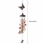 Retro Metal Romantic Wind Catcher Animal Wind Chime Iron Art Wind Bell Tubes Aluminum Tubes Hanging Art Wind Bell Gift Hanging Pendant Ornament For Home Xmas Mom Gifts Festival Balcony Garden Decoration Stevvex