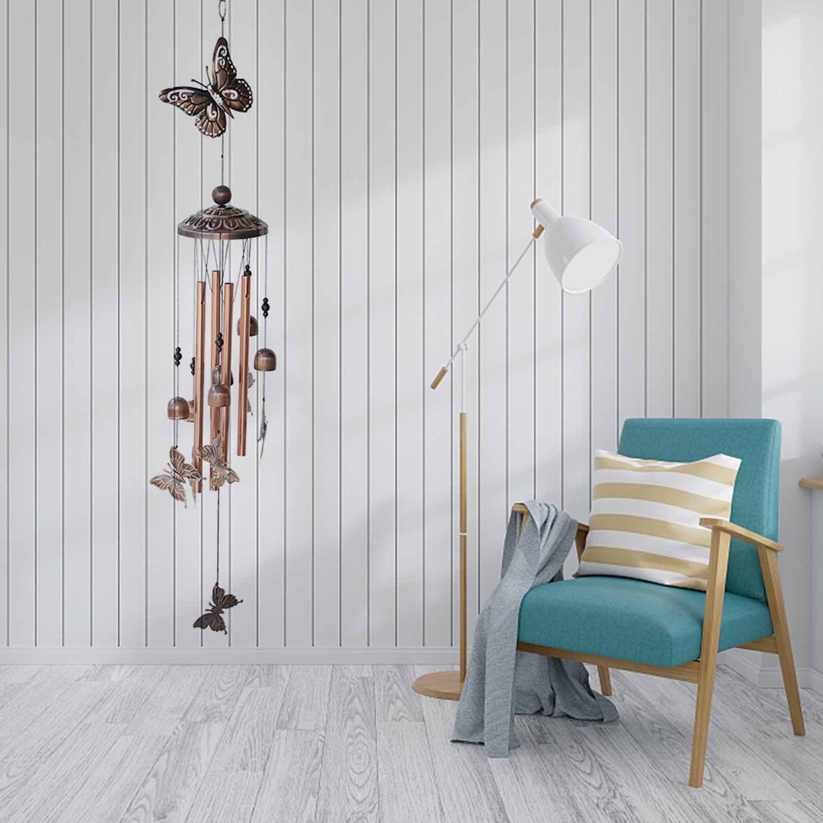 Retro Metal Romantic Wind Catcher Animal Wind Chime Iron Art Wind Bell Tubes Aluminum Tubes Hanging Art Wind Bell Gift Hanging Pendant Ornament For Home Xmas Mom Gifts Festival Balcony Garden Decoration Stevvex