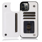 Retro PU Flip Leather Case For iPhone 14 13 12 11 Pro Max Multi Card Holder Case Cover Card Holder Leather Card Double Magnetic Closure Durable Iphone Cover