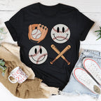 Retro Smiley Baseball Tee Peachy Sunday