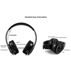 Retro Stereo Earphones Bluetooth Headphone Music Headset FM And Support SD Card With Mic And Volume Control, Wireless And Wired Headset Stevvex