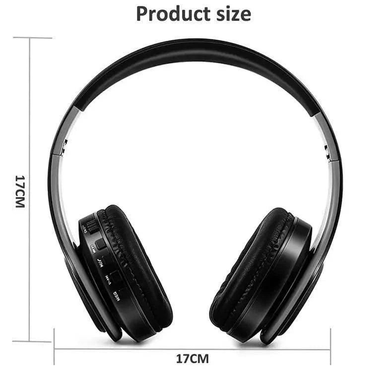 Retro Stereo Earphones Bluetooth Headphone Music Headset FM And Support SD Card With Mic And Volume Control, Wireless And Wired Headset Stevvex