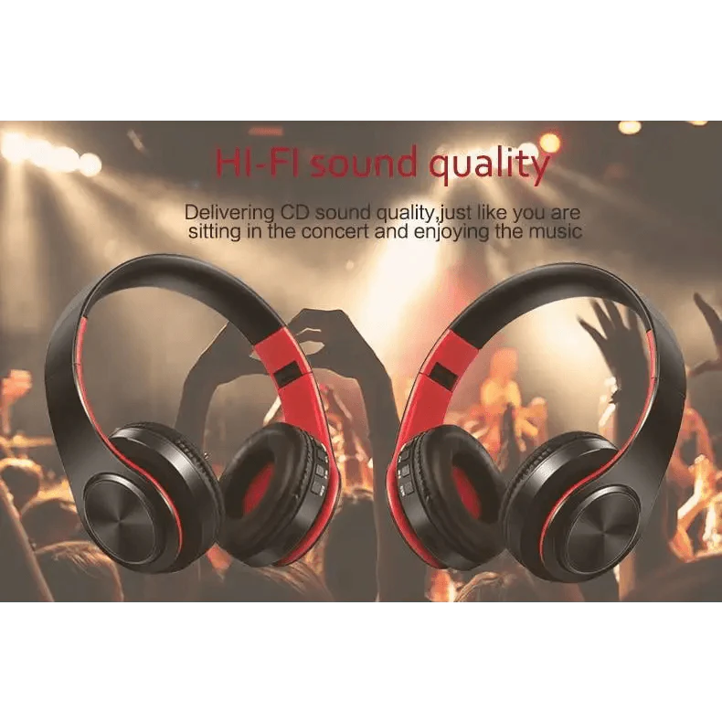 Retro Stereo Earphones Bluetooth Headphone Music Headset FM And Support SD Card With Mic And Volume Control, Wireless And Wired Headset Stevvex