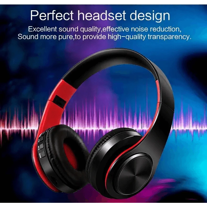 Retro Stereo Earphones Bluetooth Headphone Music Headset FM And Support SD Card With Mic And Volume Control, Wireless And Wired Headset Stevvex