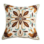 100% Cotton Embroidery Flower Pattern Pillow Cover Home Decoration Sofa Cushion Cover Housewarming Gift Pillow Case Decorative Embroidered Pillow Cover Handmade Cotton Cover For Throw Pillows Beautiful Modern Floral Patterns 45x45cm Stevvex