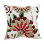 100% Cotton Embroidery Flower Pattern Pillow Cover Home Decoration Sofa Cushion Cover Housewarming Gift Pillow Case Decorative Embroidered Pillow Cover Handmade Cotton Cover For Throw Pillows Beautiful Modern Floral Patterns 45x45cm Stevvex