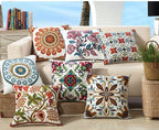 100% Cotton Embroidery Flower Pattern Pillow Cover Home Decoration Sofa Cushion Cover Housewarming Gift Pillow Case Decorative Embroidered Pillow Cover Handmade Cotton Cover For Throw Pillows Beautiful Modern Floral Patterns 45x45cm Stevvex
