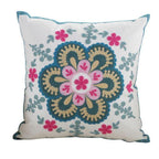 100% Cotton Embroidery Flower Pattern Pillow Cover Home Decoration Sofa Cushion Cover Housewarming Gift Pillow Case Decorative Embroidered Pillow Cover Handmade Cotton Cover For Throw Pillows Beautiful Modern Floral Patterns 45x45cm Stevvex