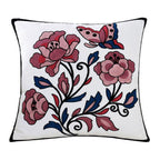 100% Cotton Embroidery Flower Pattern Pillow Cover Home Decoration Sofa Cushion Cover Housewarming Gift Pillow Case Decorative Embroidered Pillow Cover Handmade Cotton Cover For Throw Pillows Beautiful Modern Floral Patterns 45x45cm Stevvex