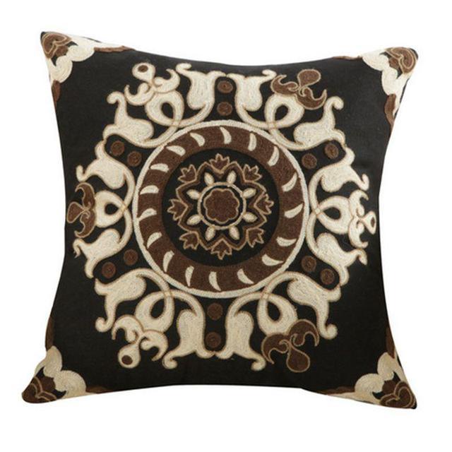 100% Cotton Embroidery Flower Pattern Pillow Cover Home Decoration Sofa Cushion Cover Housewarming Gift Pillow Case Decorative Embroidered Pillow Cover Handmade Cotton Cover For Throw Pillows Beautiful Modern Floral Patterns 45x45cm Stevvex