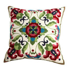 100% Cotton Embroidery Flower Pattern Pillow Cover Home Decoration Sofa Cushion Cover Housewarming Gift Pillow Case Decorative Embroidered Pillow Cover Handmade Cotton Cover For Throw Pillows Beautiful Modern Floral Patterns 45x45cm Stevvex
