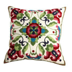 100% Cotton Embroidery Flower Pattern Pillow Cover Home Decoration Sofa Cushion Cover Housewarming Gift Pillow Case Decorative Embroidered Pillow Cover Handmade Cotton Cover For Throw Pillows Beautiful Modern Floral Patterns 45x45cm Stevvex