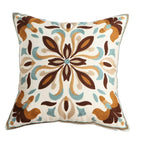 100% Cotton Embroidery Flower Pattern Pillow Cover Home Decoration Sofa Cushion Cover Housewarming Gift Pillow Case Decorative Embroidered Pillow Cover Handmade Cotton Cover For Throw Pillows Beautiful Modern Floral Patterns 45x45cm Stevvex
