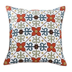 100% Cotton Embroidery Flower Pattern Pillow Cover Home Decoration Sofa Cushion Cover Housewarming Gift Pillow Case Decorative Embroidered Pillow Cover Handmade Cotton Cover For Throw Pillows Beautiful Modern Floral Patterns 45x45cm Stevvex