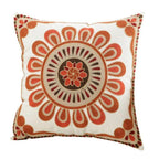 100% Cotton Embroidery Flower Pattern Pillow Cover Home Decoration Sofa Cushion Cover Housewarming Gift Pillow Case Decorative Embroidered Pillow Cover Handmade Cotton Cover For Throw Pillows Beautiful Modern Floral Patterns 45x45cm Stevvex
