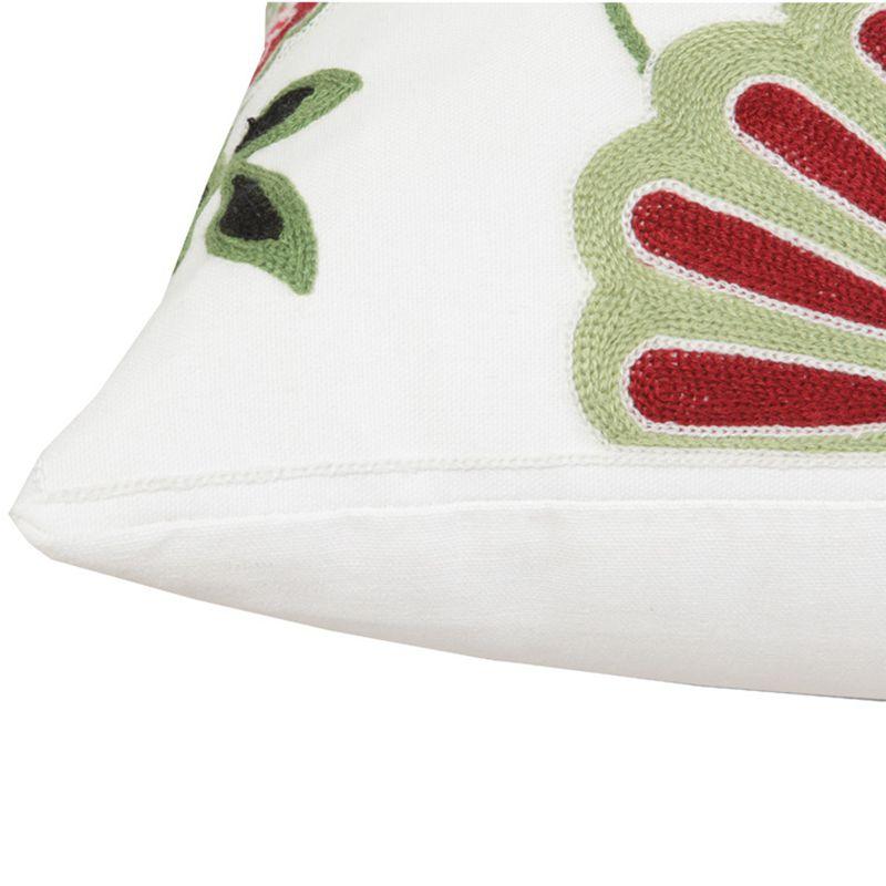 100% Cotton Embroidery Flower Pattern Pillow Cover Home Decoration Sofa Cushion Cover Housewarming Gift Pillow Case Decorative Embroidered Pillow Cover Handmade Cotton Cover For Throw Pillows Beautiful Modern Floral Patterns 45x45cm Stevvex