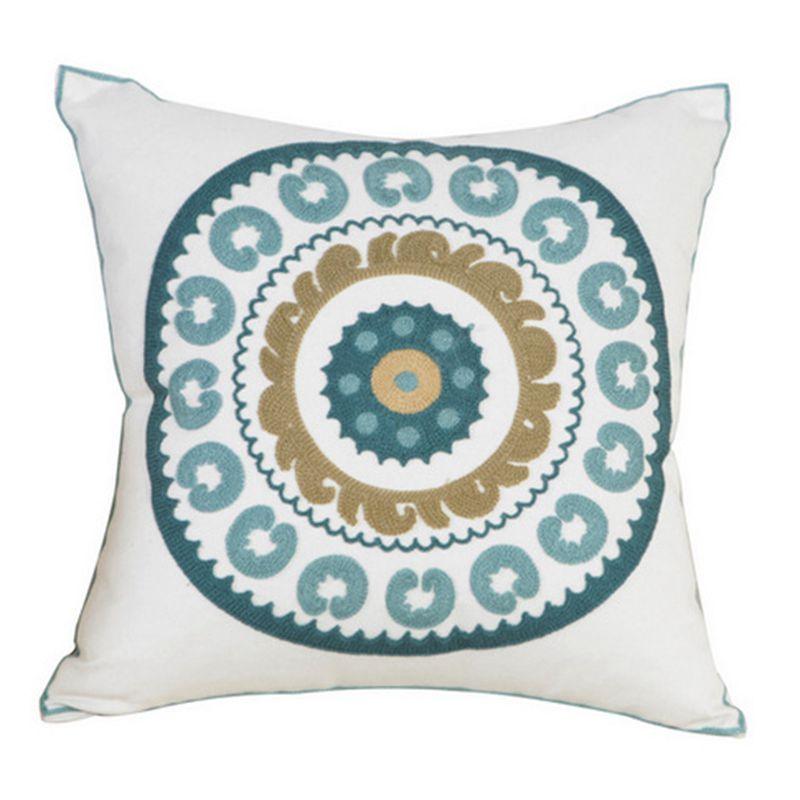 100% Cotton Embroidery Flower Pattern Pillow Cover Home Decoration Sofa Cushion Cover Housewarming Gift Pillow Case Decorative Embroidered Pillow Cover Handmade Cotton Cover For Throw Pillows Beautiful Modern Floral Patterns 45x45cm Stevvex