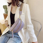 Retro Waist Bag PU Leather Fanny Pack Purse Leather with Gold Chain Strap Stylish Waist Pack Women Belt Bag Multifunctional Chest Bag Stevvex