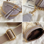 Retro Waist Bag PU Leather Fanny Pack Purse Leather with Gold Chain Strap Stylish Waist Pack Women Belt Bag Multifunctional Chest Bag Stevvex