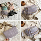 Retro Waist Bag PU Leather Fanny Pack Purse Leather with Gold Chain Strap Stylish Waist Pack Women Belt Bag Multifunctional Chest Bag Stevvex