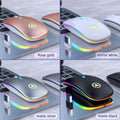 Retro Wireless Mouse RGB Rechargeable Mouse Wireless Computer Mute Mouse Portable Mobile Optical Office Mouse with USB LED Backlit Gaming Office Mouse Laptop Stevvex